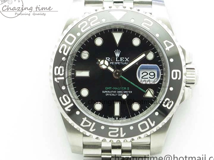 Ceramic D1F 116710 LN 904L SA3186 Jubilee Edition Best 1:1 On II Bracelet GMT-Master Black 0326